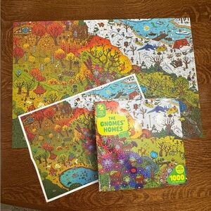 Magic Puzzle Gnomes Homes 1000 Piece Puzzle Complete